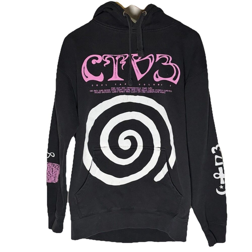 Jaden Smith CTV3 Hoodie Men’s Large Black Pink & White Spiral